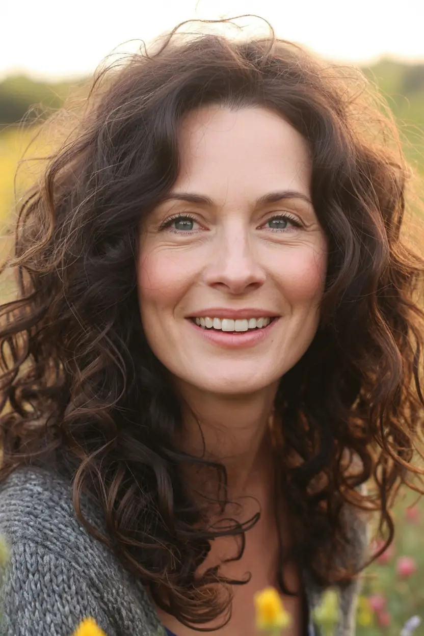 Best Fall 2025 Hair Color Trends for Women 40+ Soft Chocolate Curls with Natural Volume