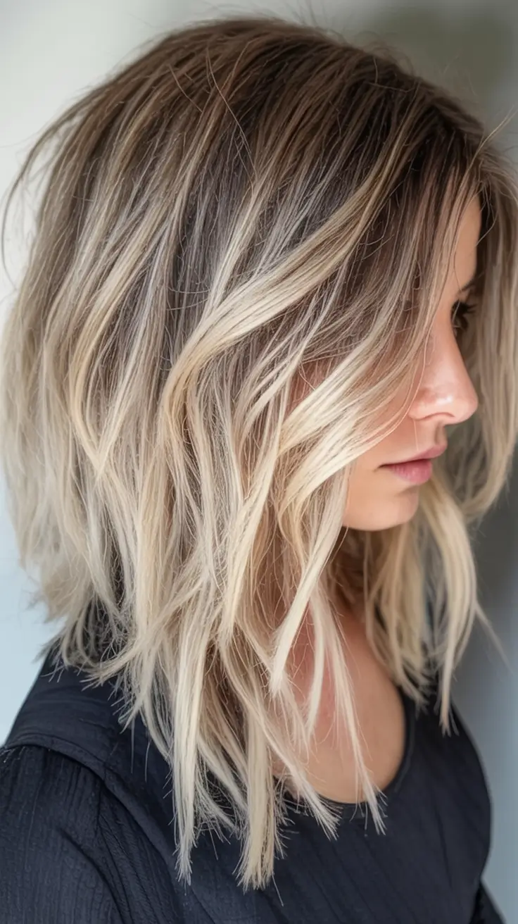 Best Fall 2025 Hair Color Trends for Women 40+ Rooted Sand Blonde with Textured Ends