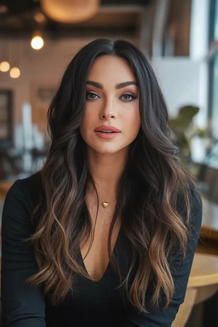 Best Fall Brown Hair Colors to Try in 2025 Subtle Brunette Balayage on Long Layers