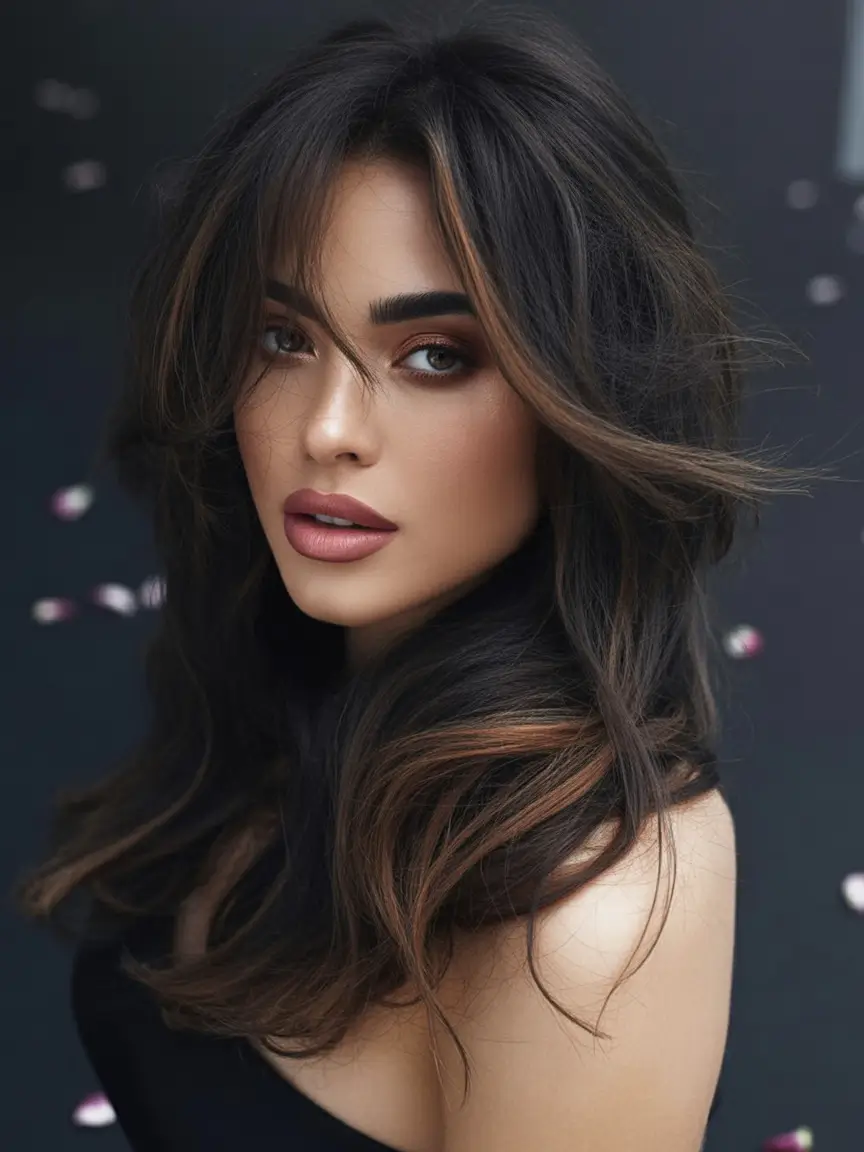 Best Fall Brown Hair Colors to Try in 2025 Mocha Waves with Bronze Money Piece