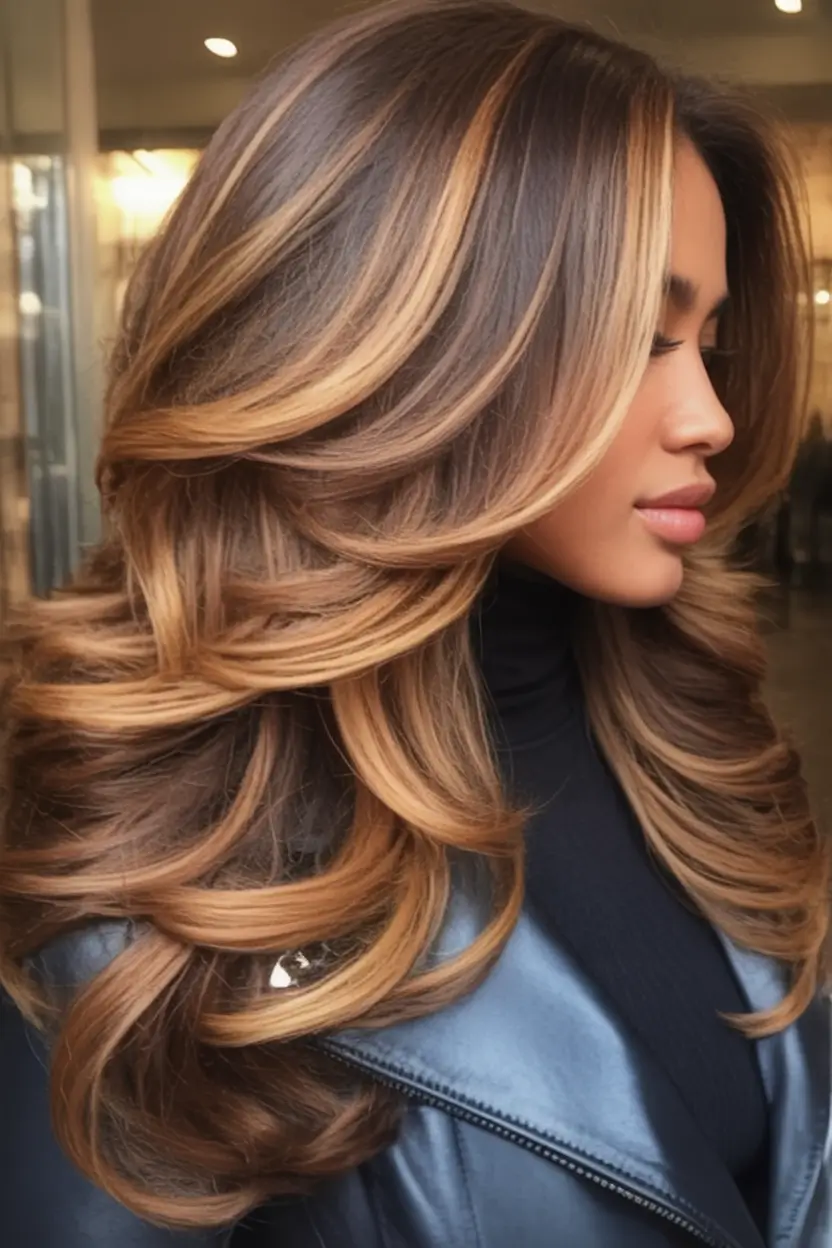 Best Fall Brown Hair Colors to Try in 2025 Rich Chestnut Balayage with Face-Framing Blonde