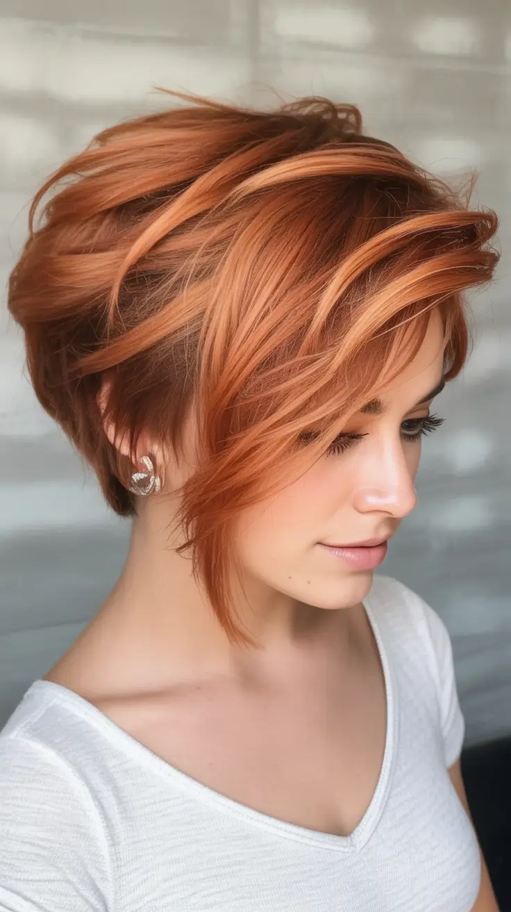 Best Fall Hair Colors for Warm Skin Tones 2025 Copper Pixie With Tapered Sides