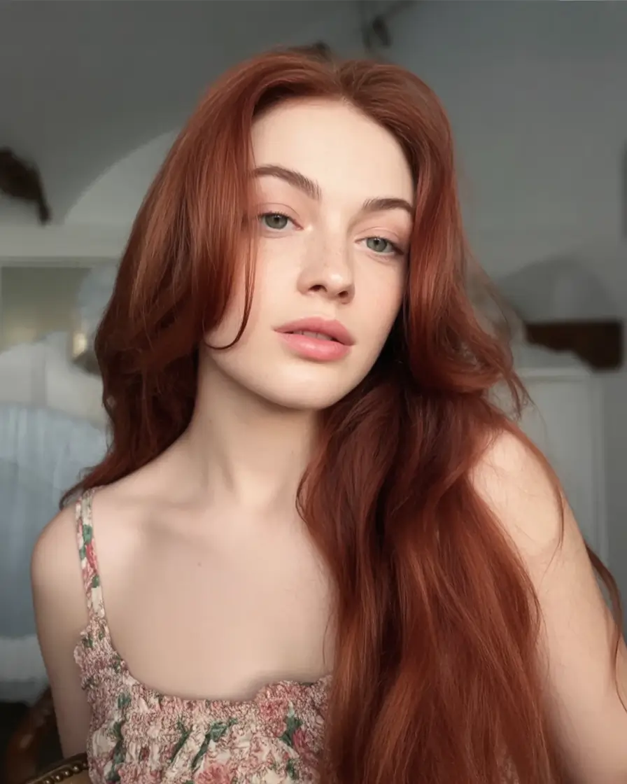 Best Fall Hair Colors for Warm Skin Tones 2025 Spiced Copper with Sleek Length