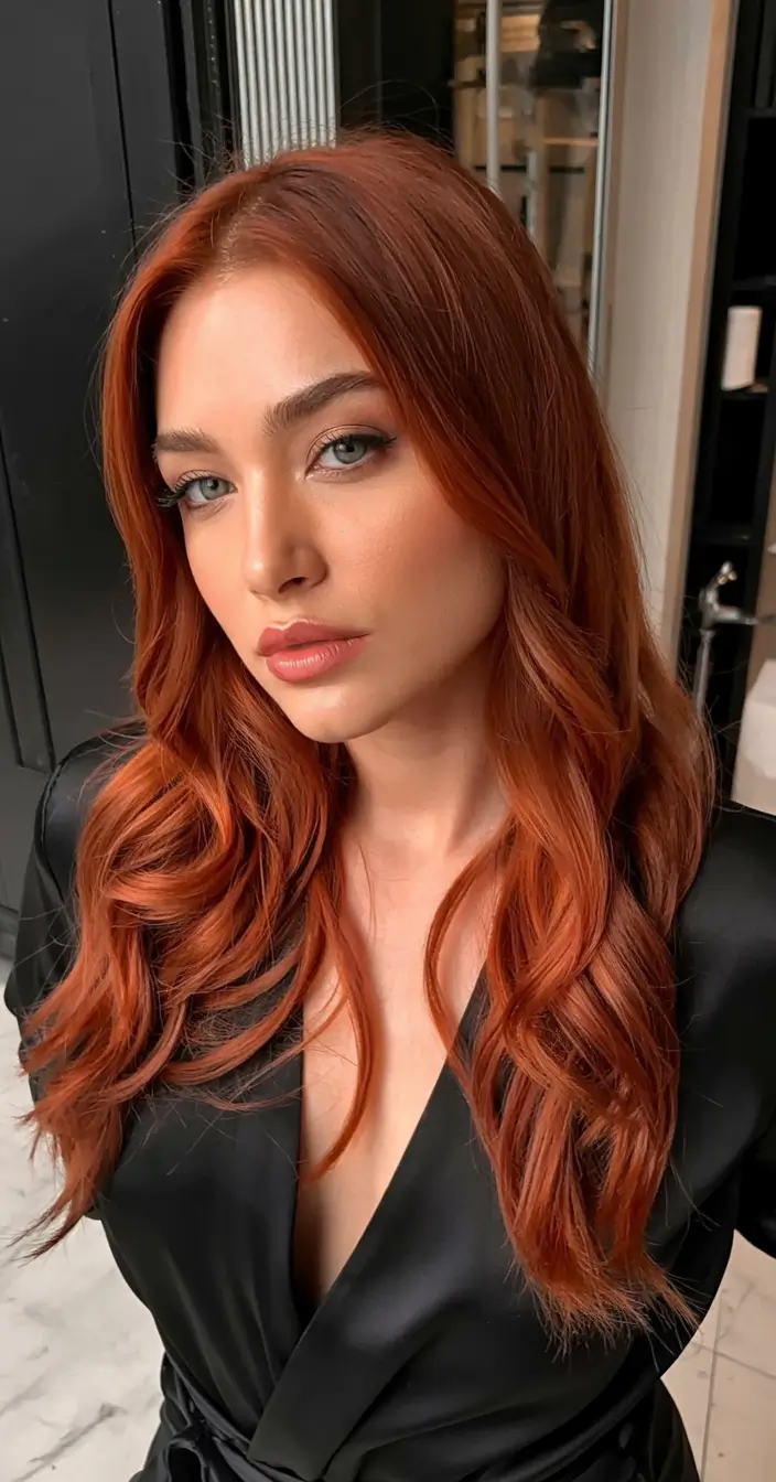 Best Fall Hair Colors for Warm Skin Tones 2025 Long Cinnamon Waves With Subtle Heat