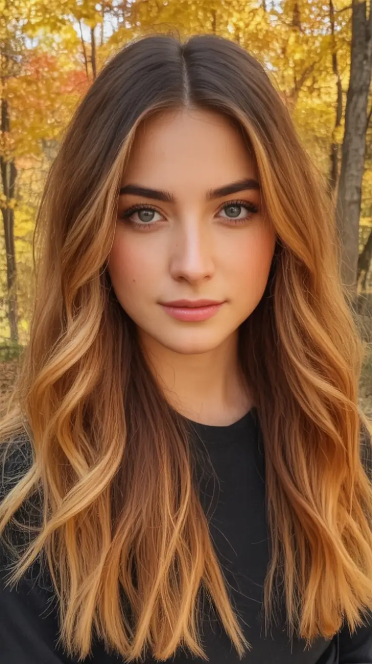 Best Fall Hair Colors for Warm Skin Tones 2025 Golden Copper Waves for a Soft Autumn Transition