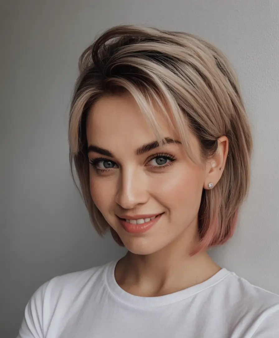 Blonde Hair Color Ideas for Fall 2025 Warm Beige Bob with a Playful Twist