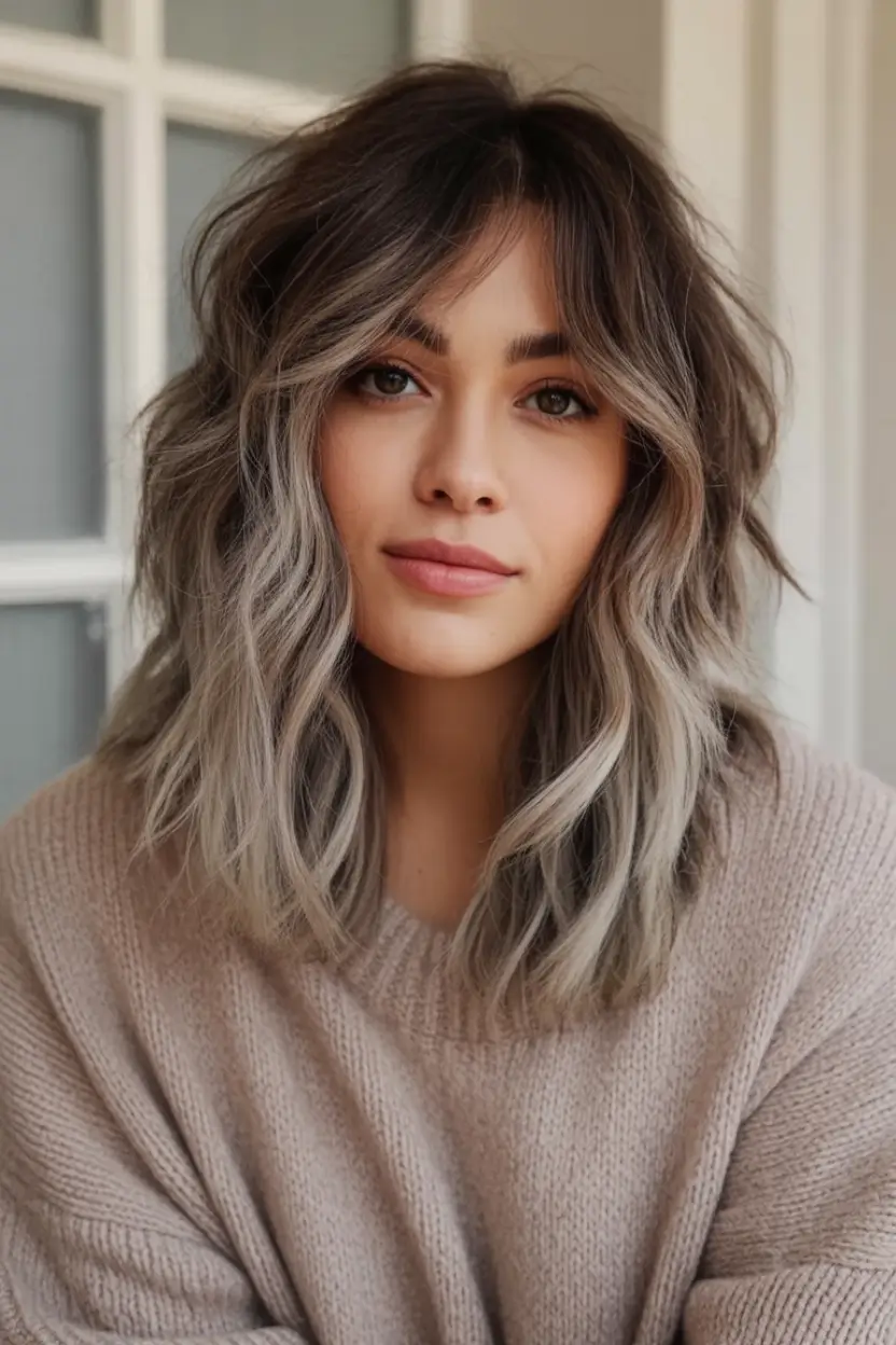 Blonde Hair Color Ideas for Fall 2025 Soft Smoky Blonde with Rooted Ombre