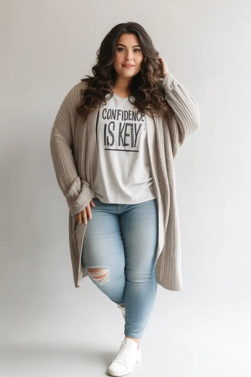 Chic & Cozy Fall 2025 outfits for Plus Size Women Weekend Confidence in Neutrals