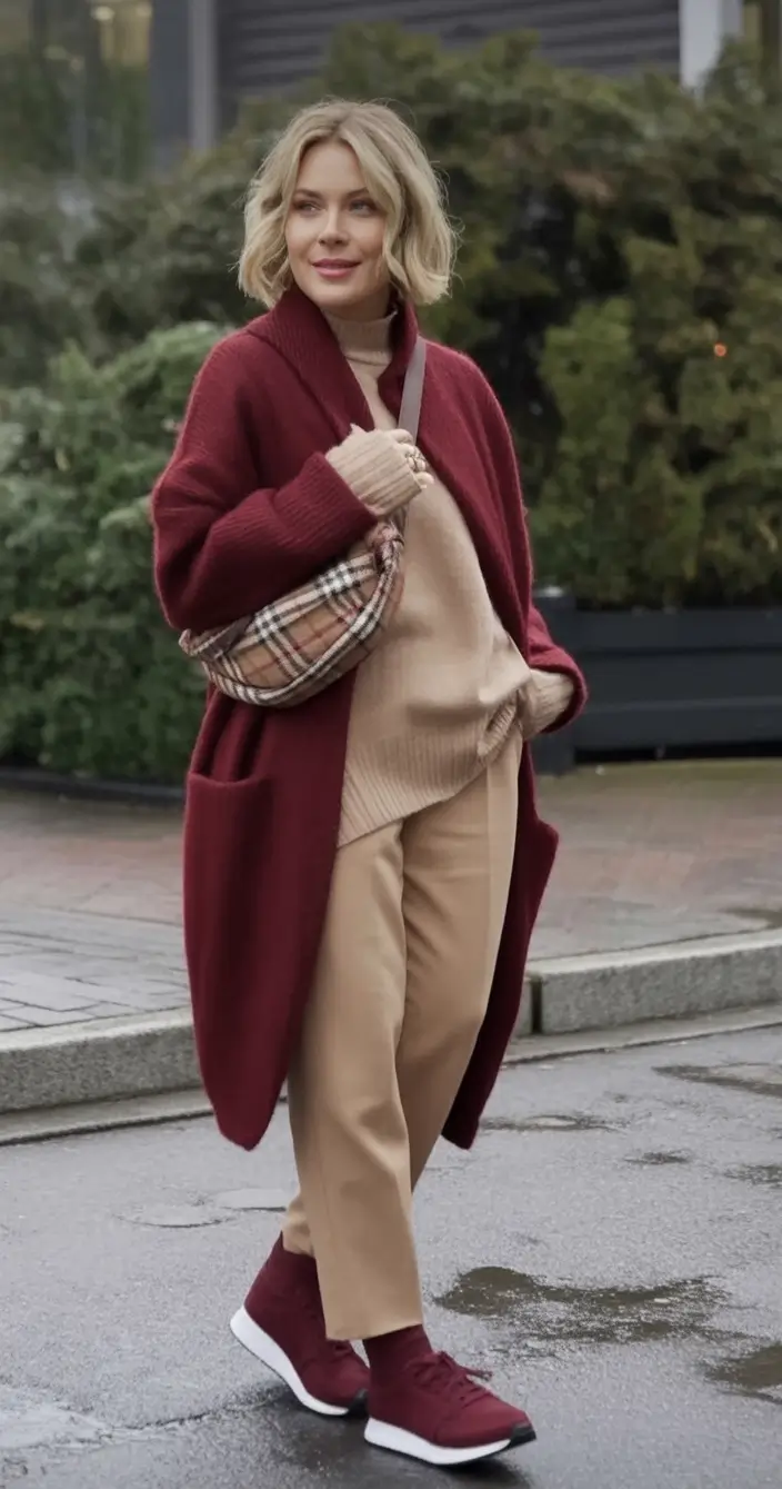 Cozy & Chic Fall outfits Ideas to Try in 2025 Berry-Toned Comfort That Speaks Soft Luxury