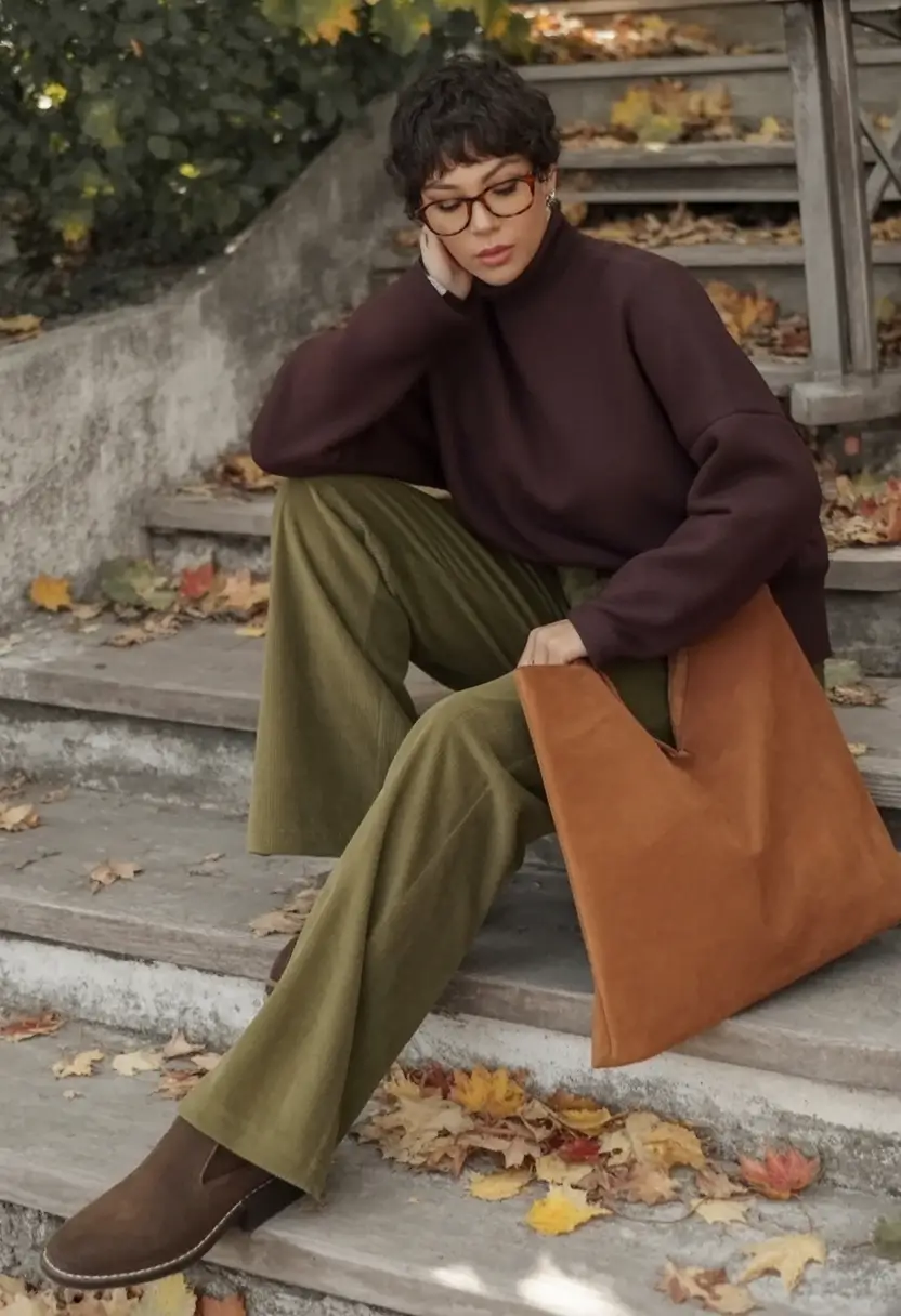 Cozy & Chic Fall outfits Ideas to Try in 2025 Parisian Edge in Glen Plaid Trousers