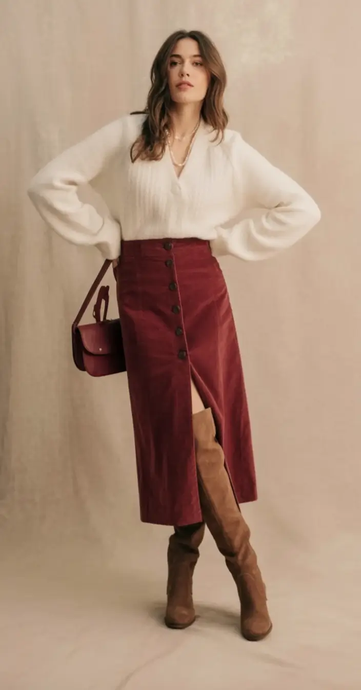 Cozy & Chic Fall outfits Ideas to Try in 2025 Warm Sophistication in Office-Ready Red