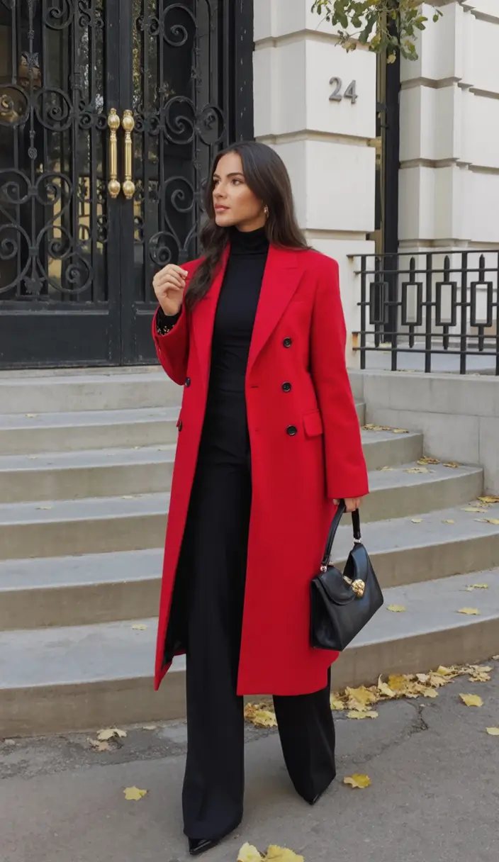 Cozy & Chic Fall outfits Ideas to Try in 2025 Power Red for City Confidence