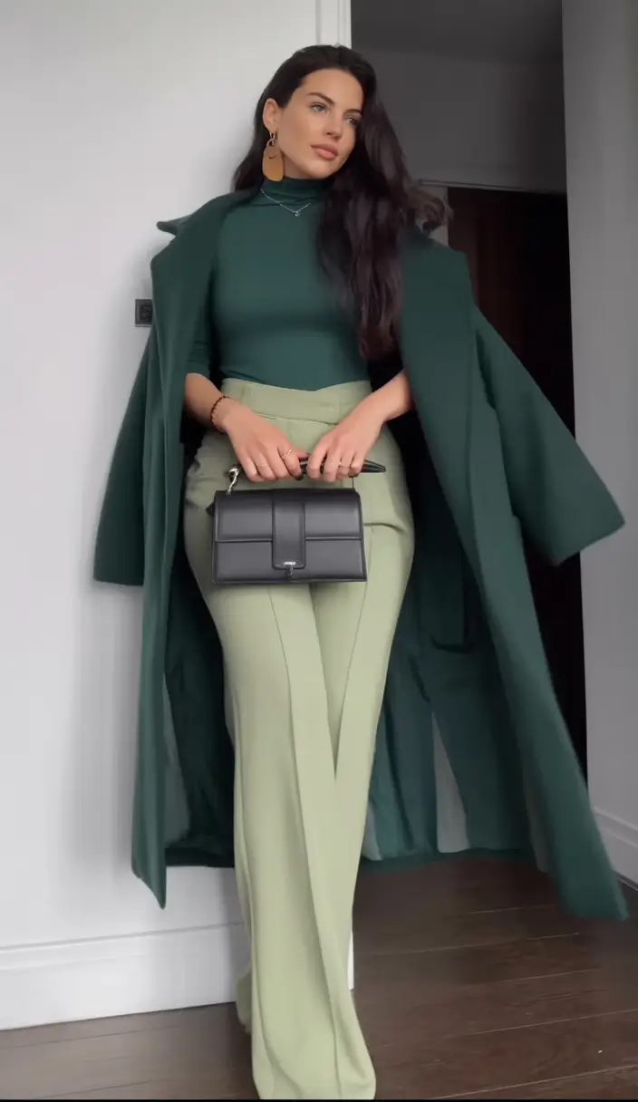 Fall 2025 Fashion Inspiration for Stylish Women Elegant in Emerald and Sage