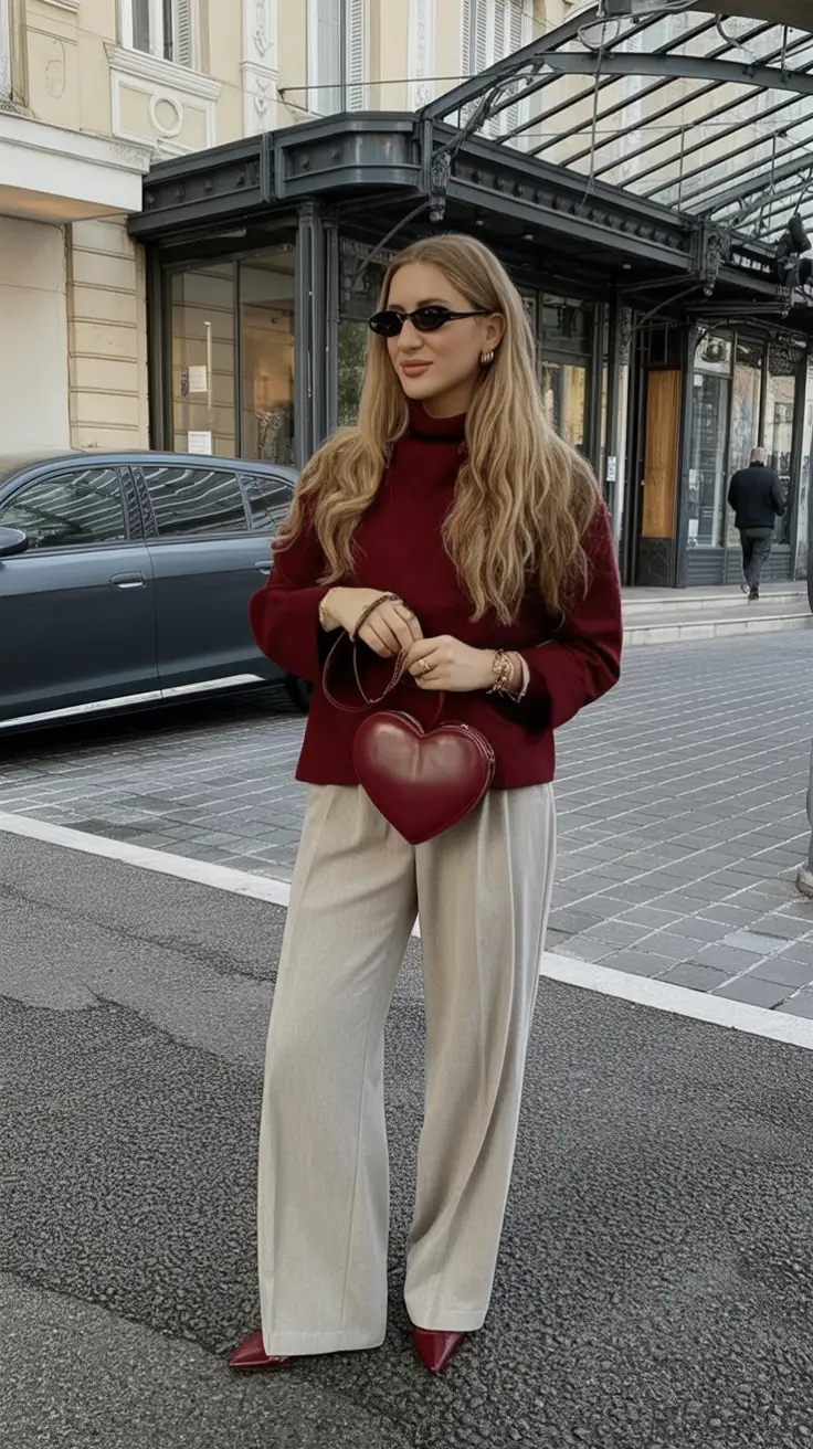 Fall 2025 Fashion Inspiration for Stylish Women Deep Wine Tones Meet Soft Neutrals
