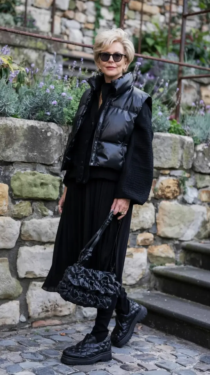 Fall 2025 Hair Color Inspiration for Women Over 60 Layered Noir for the Cold Days Ahead