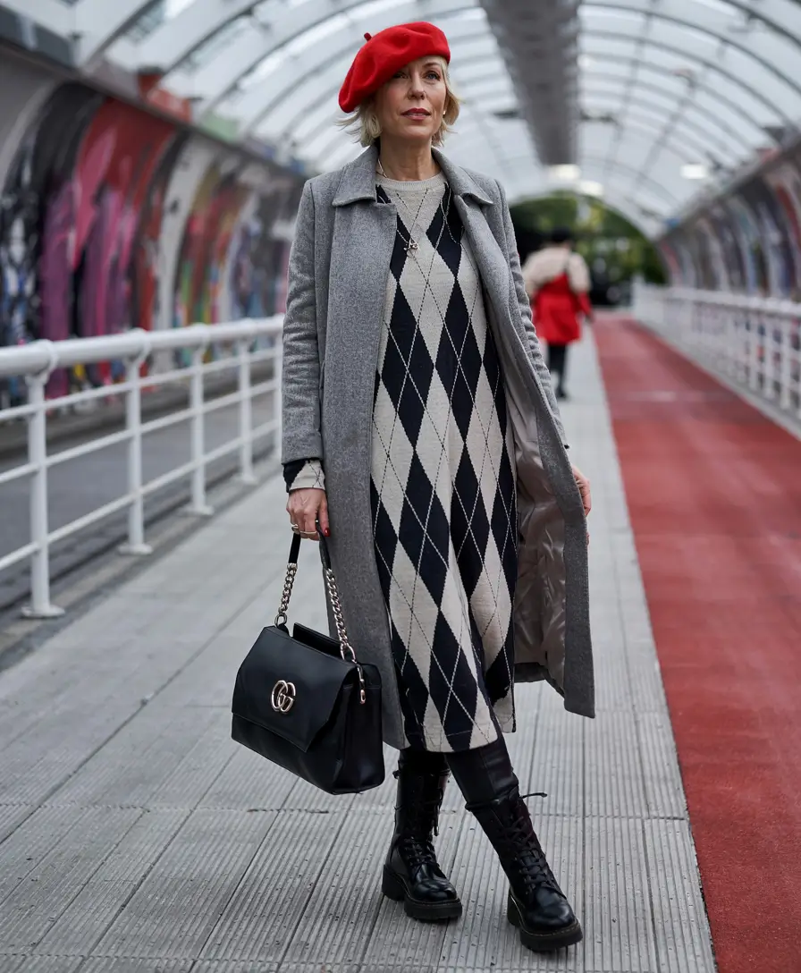 Fall 2025 Hair Color Inspiration for Women Over 60 Beret Drama and Diamond Lines