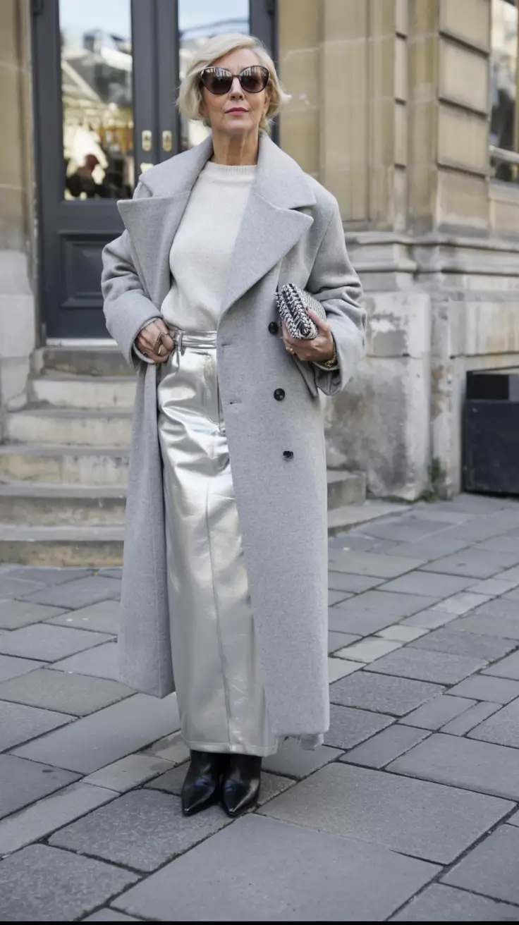 Fall 2025 Hair Color Inspiration for Women Over 60 Silver and Shine on the Sidewalk