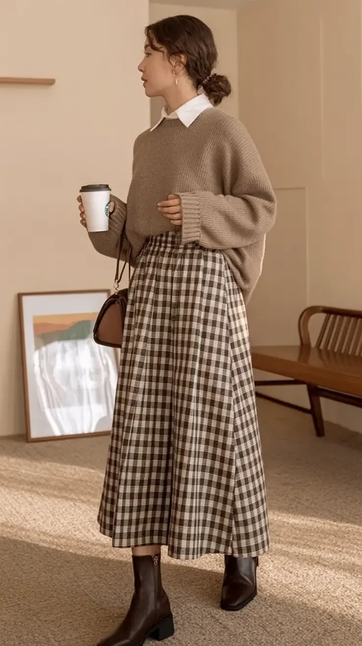 Fall 2025 looks: tremdy outfits with skirts Layered Academia with a Twist