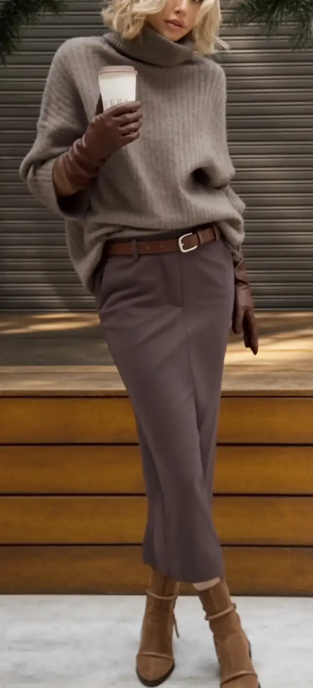 Fall 2025 looks: tremdy outfits with skirts Monochrome Taupe with a Twist