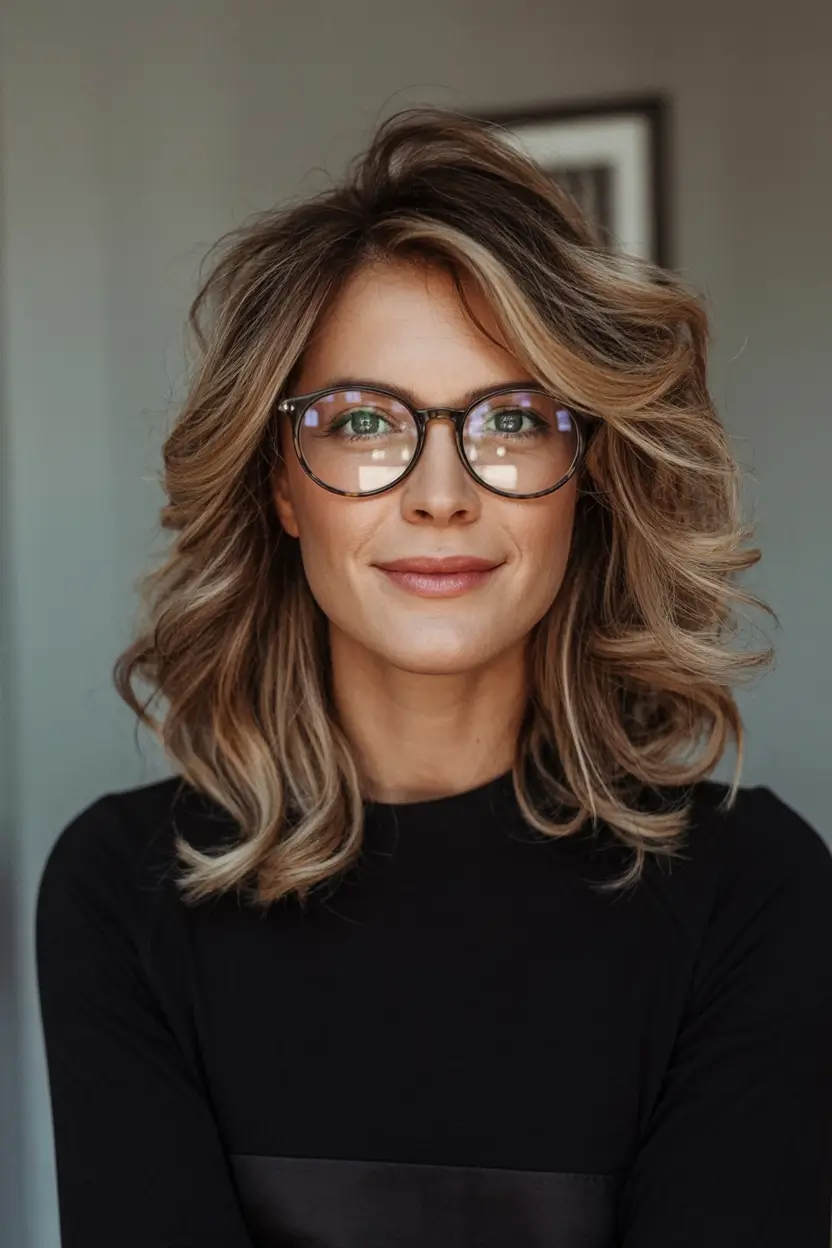 2025 Fall Hair Color Looks for Women 50+ Warm Sandy Blonde with Voluminous Ends