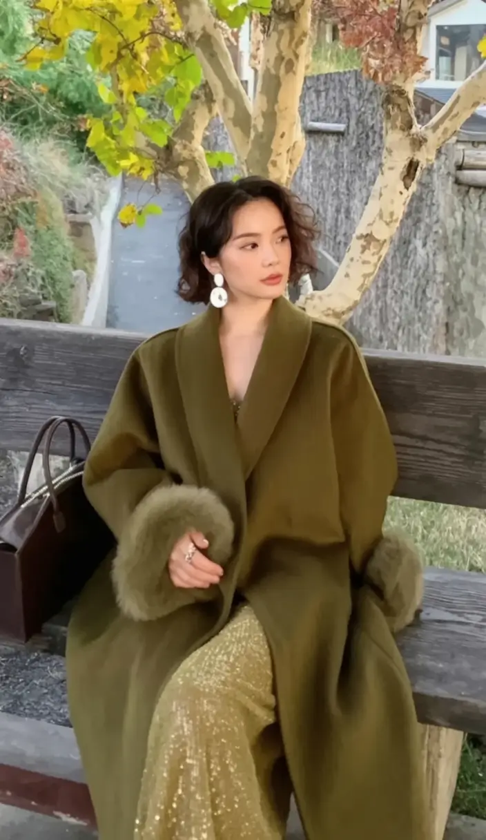 Fall outfits ideas for a fashionable 2025 lookbook Olive Glam with Gold Sparkle