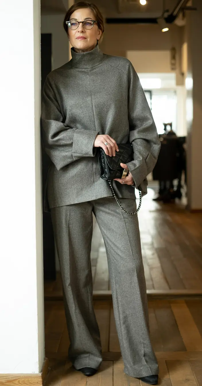 Fall 2025 fashion outfits for stylish women over 50 Soft Structure in Grey Wool