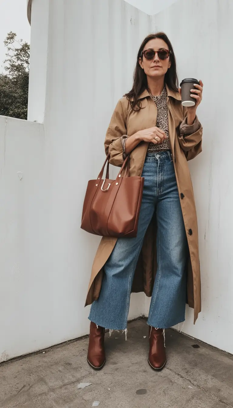 Fall 2025 fashion outfits for stylish women over 50 City Chic in Coffee Tones