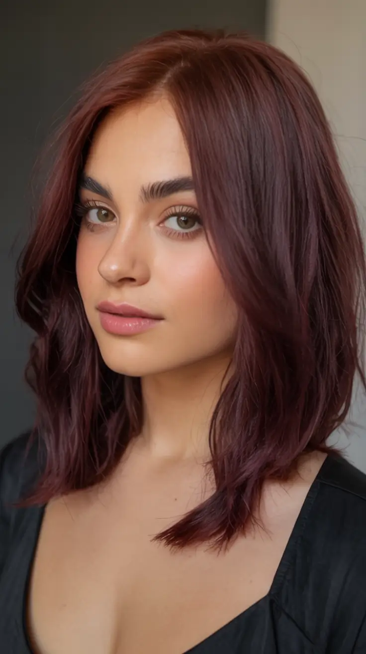Hair Color Ideas for Fall 2025 Soft Plum on Light Layers