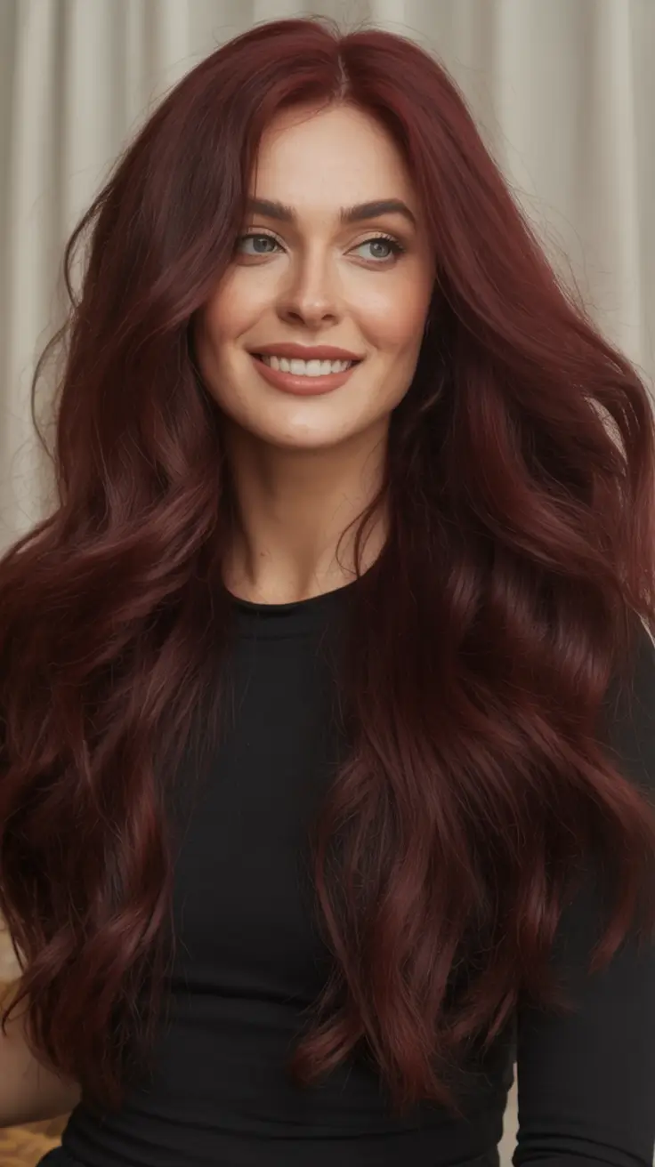 Hair Color Ideas for Fall 2025 Deep Cherry Mahogany Drama