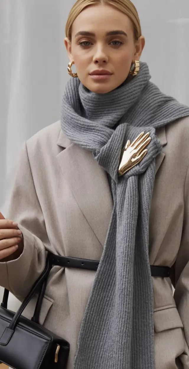 Must-try Outfits Combinations For Fall 2025 Statement Scarf With A Golden Touch