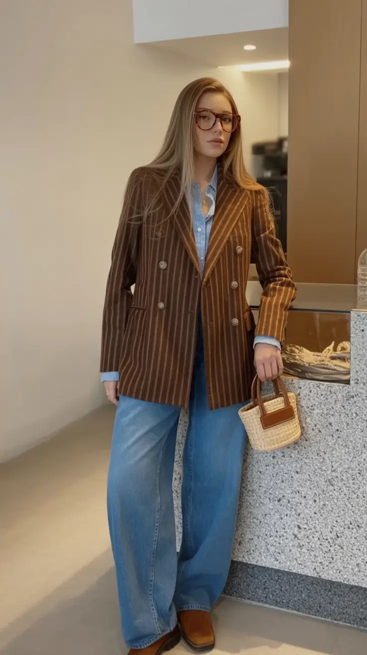 Must-try outfits combinations for fall 2025 Retro Stripes and Denim Calm