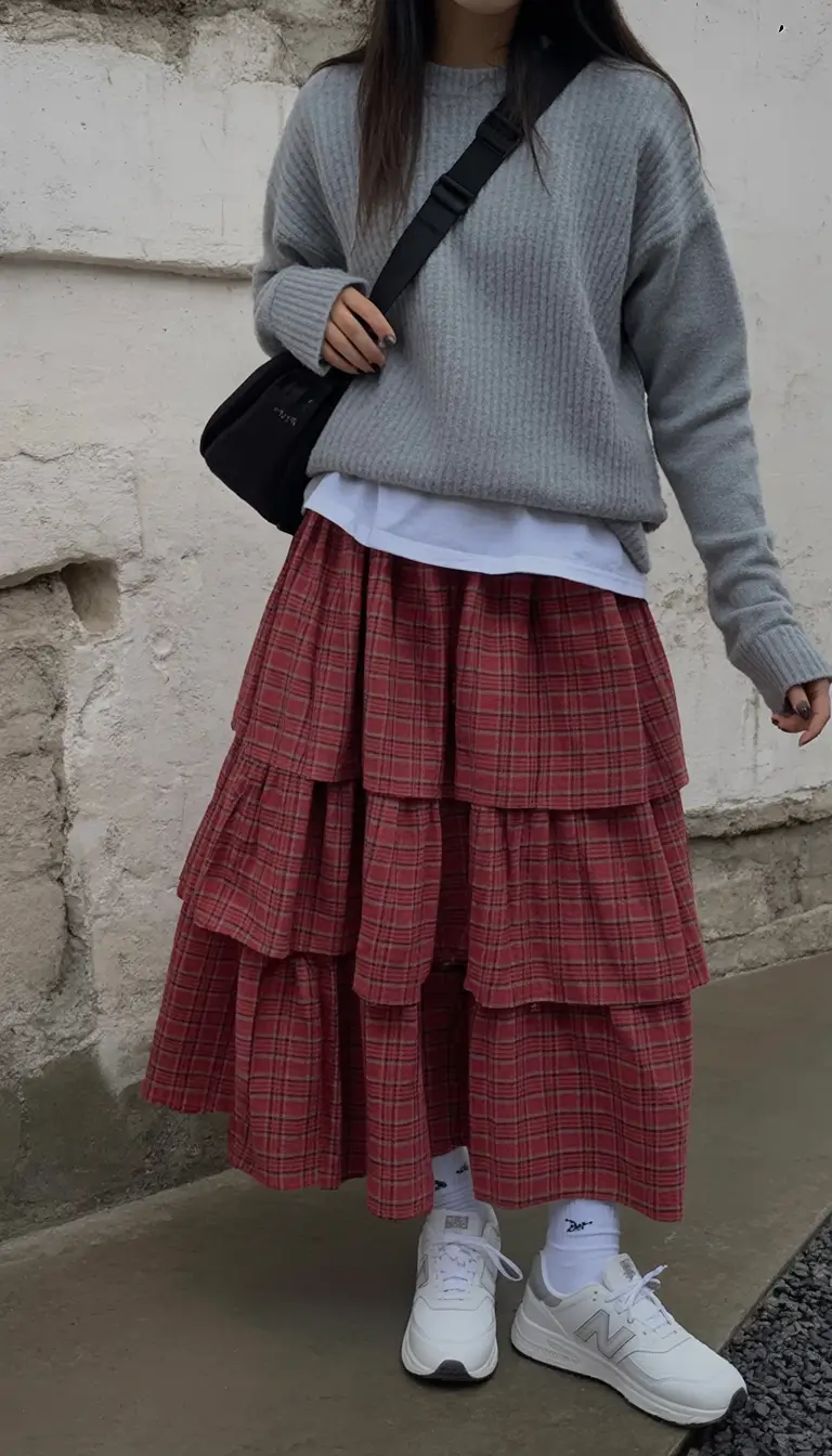 Must-try outfits combinations for fall 2025 Layered Preppy Cool with Plaid Drama