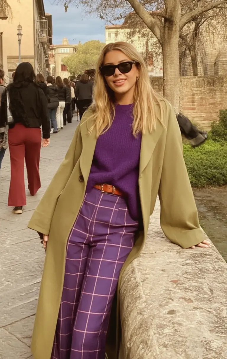 Must-try outfits combinations for fall 2025 Autumn Contrasts in Olive and Violet