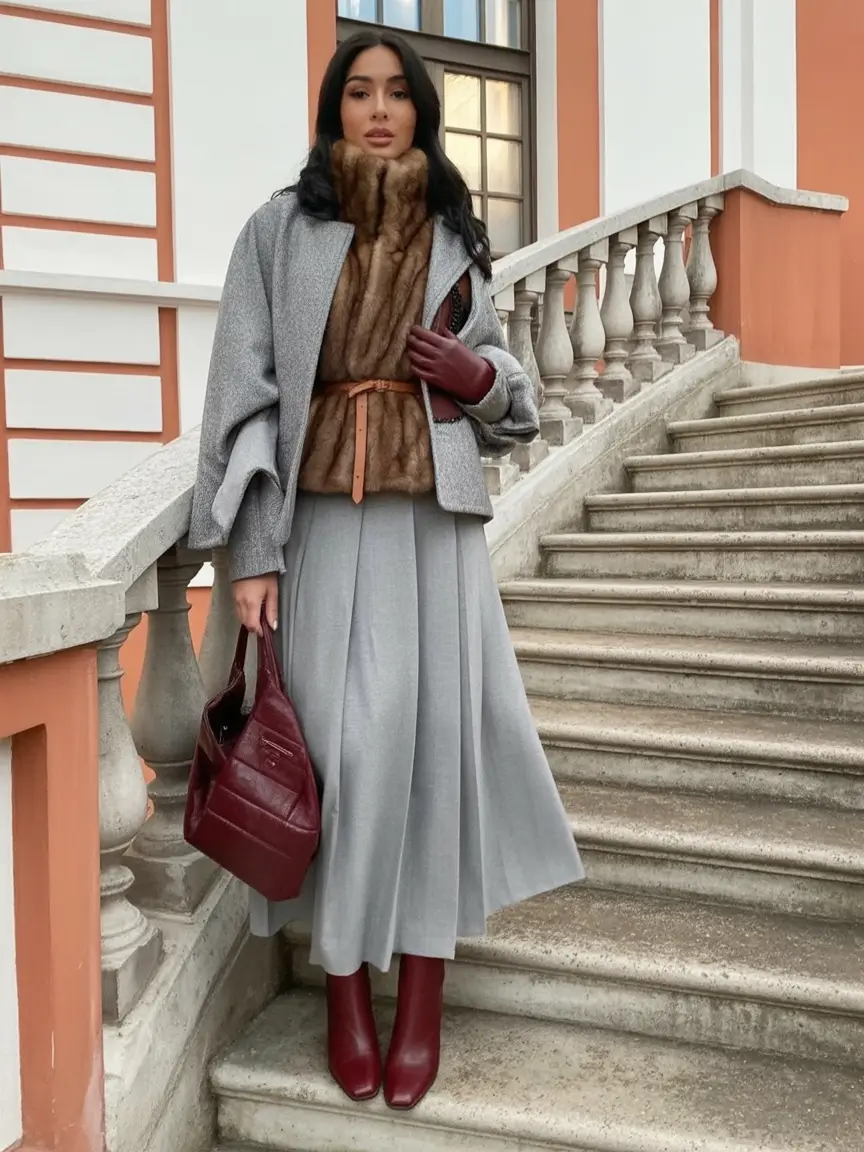 Must-try outfits combinations for fall 2025 Vintage Luxe with Gray and Fur