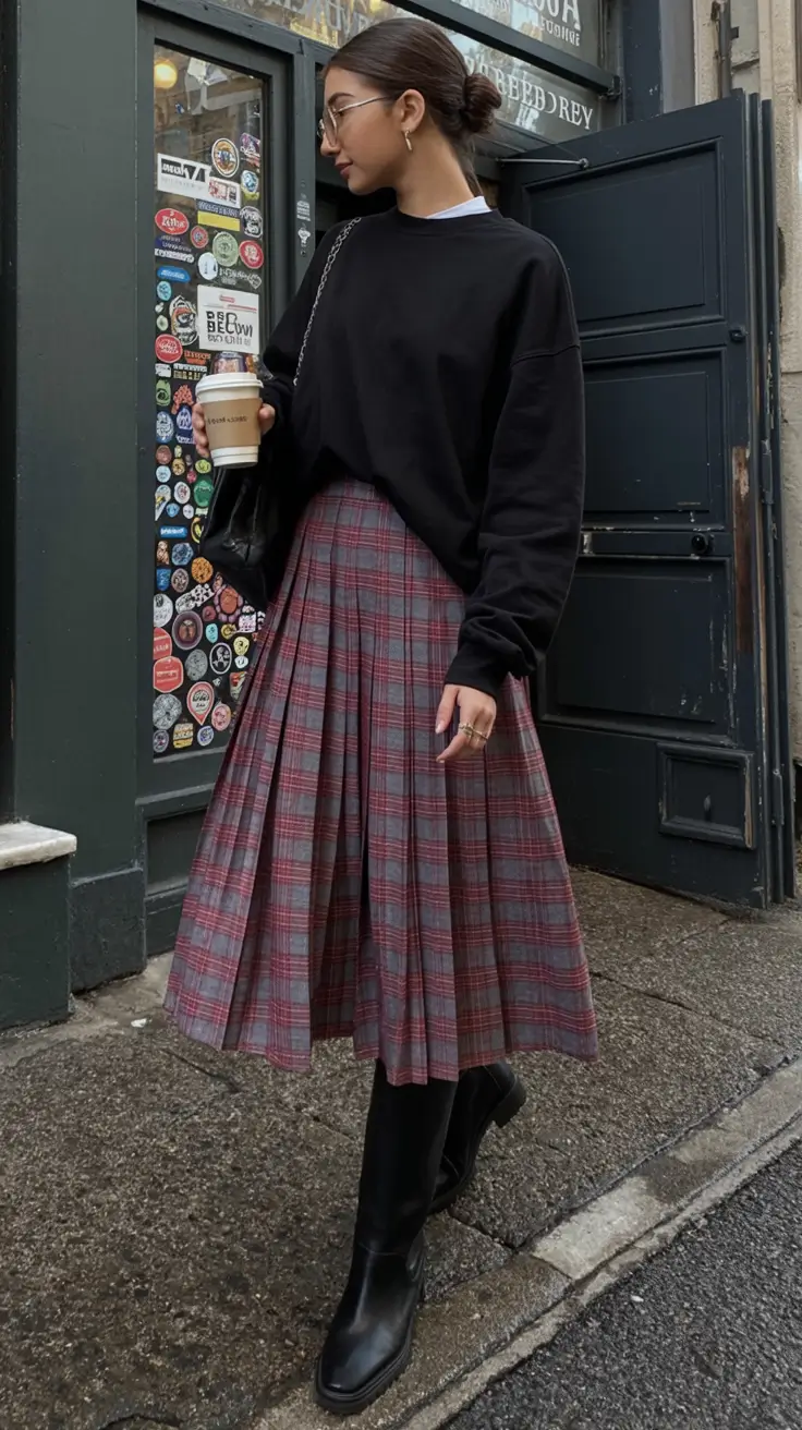 Must-try Outfits Combinations For Fall 2025 Grunge Schoolgirl With A Cozy Twist