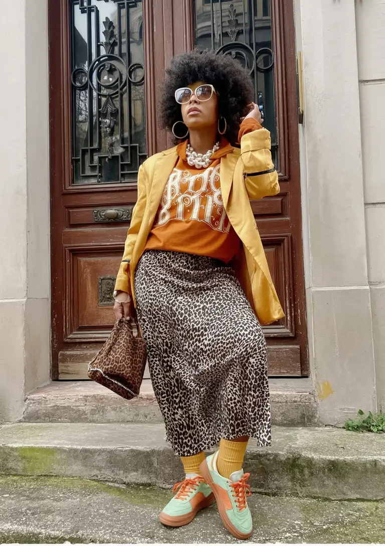 Must-try Outfits Combinations For Fall 2025 Retro Pop With Leopard And Mustard Yellow