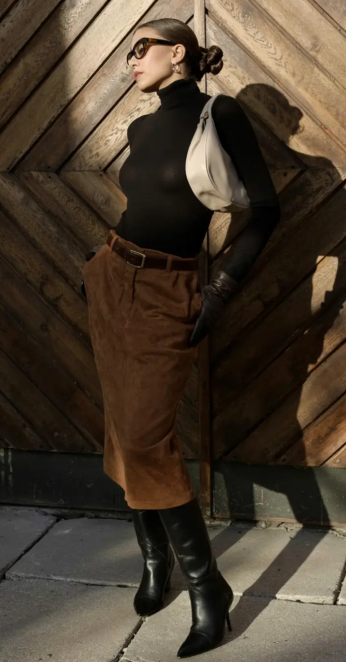 Old Money outfits to Try This Fall 2025 Sleek and Sculpted in Suede and Black