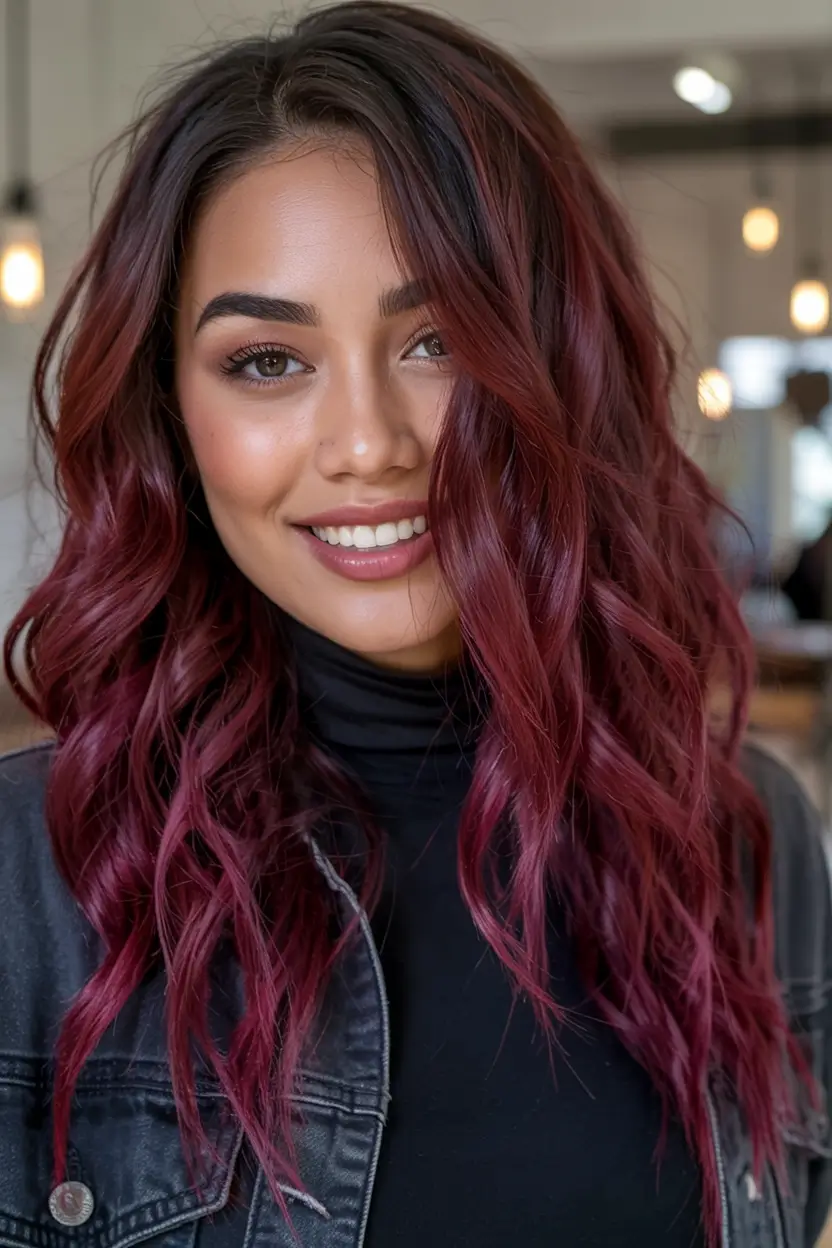 Rich Dark Brown Hair Colors for Fall 2025 Wine-Tinted Curls for the Bold Brunette
