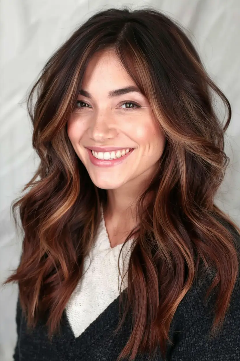 Rich Dark Brown Hair Colors for Fall 2025 Chestnut Ribbons Through Soft Chocolate Layers