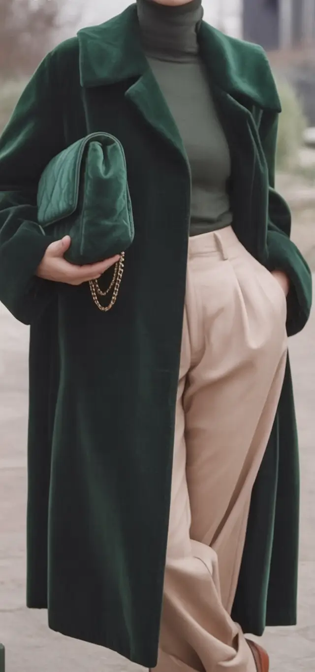 What to Wear This Autumn: outfits ideas 2025 Emerald Depth: Velvet & Pleats with a Hint of Luxe