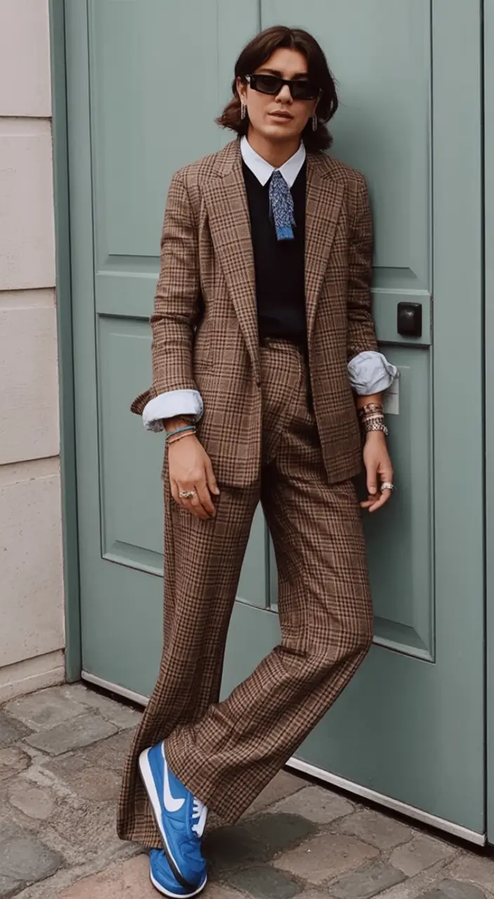 What to Wear This Autumn: outfits ideas 2025 Cool Girl in Chocolate Check