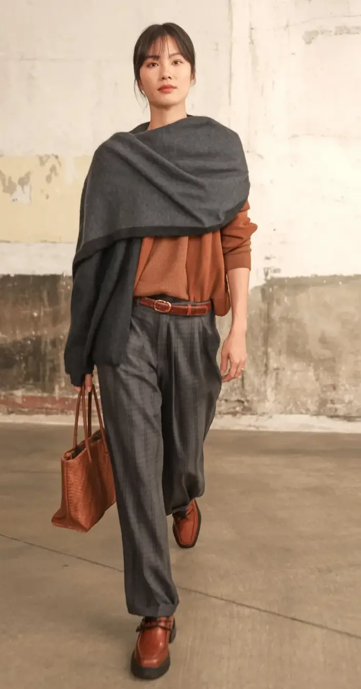 What to Wear This Autumn: outfits ideas 2025 Warm Minimalist in Rust and Grey