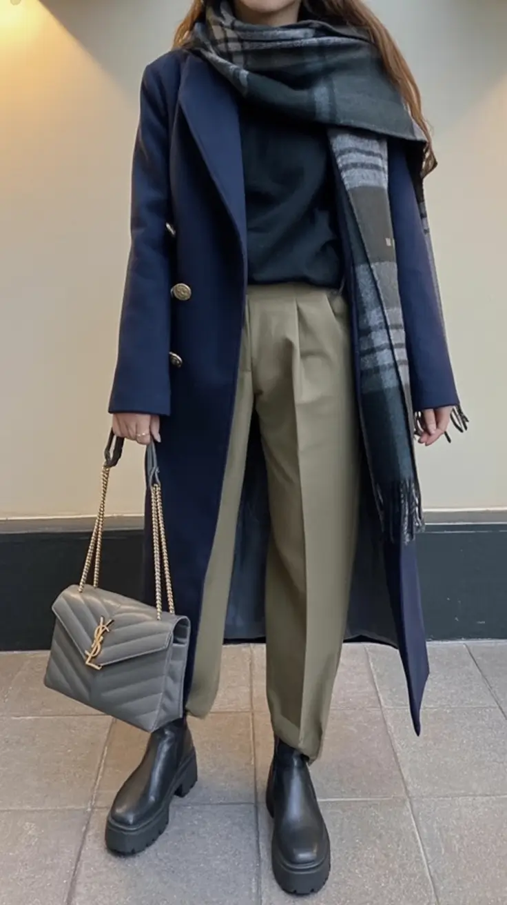 What to Wear This Autumn: outfits ideas 2025 City Navy and Plaid Drama