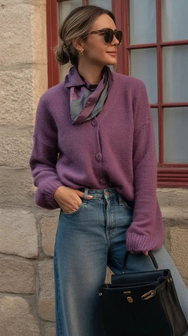 What to Wear This Autumn: outfits ideas 2025 Soft Lilac and Vintage Denim