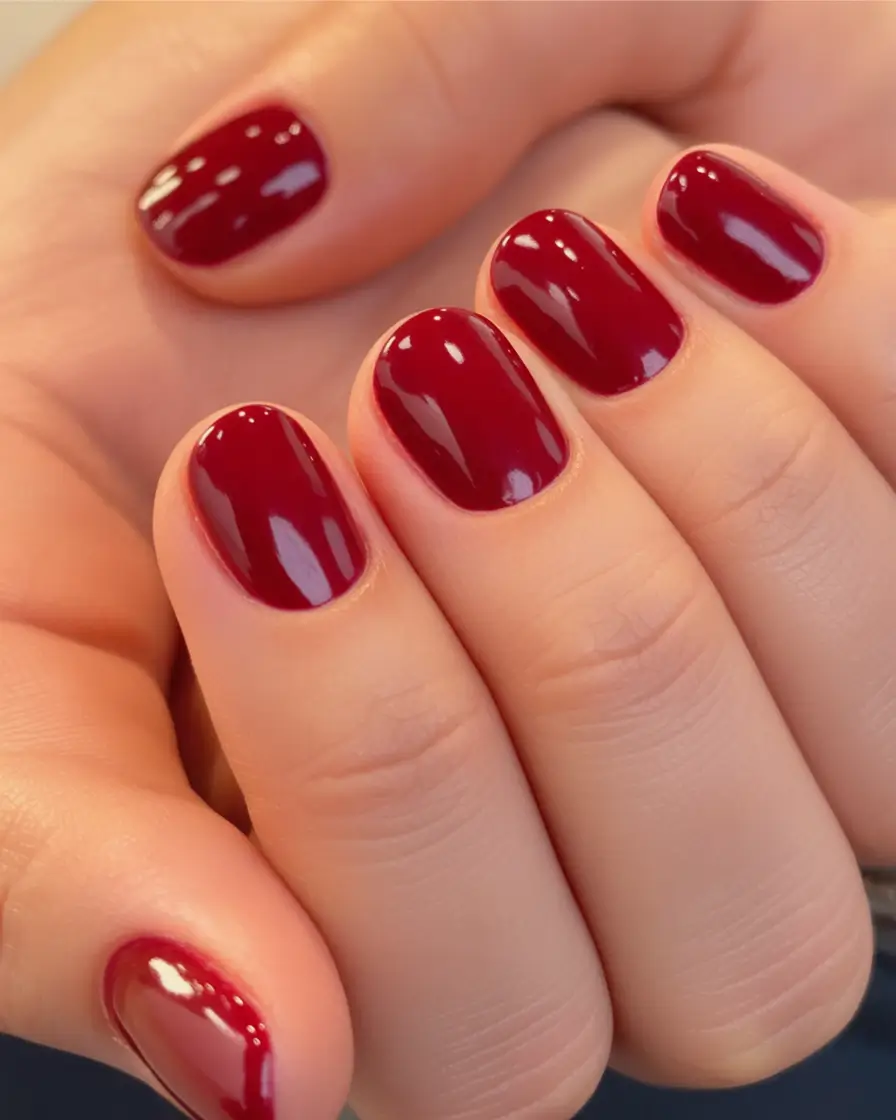 2025 Fall Nail Colors: Trendy Shades Classic Deep Cranberry Elegance