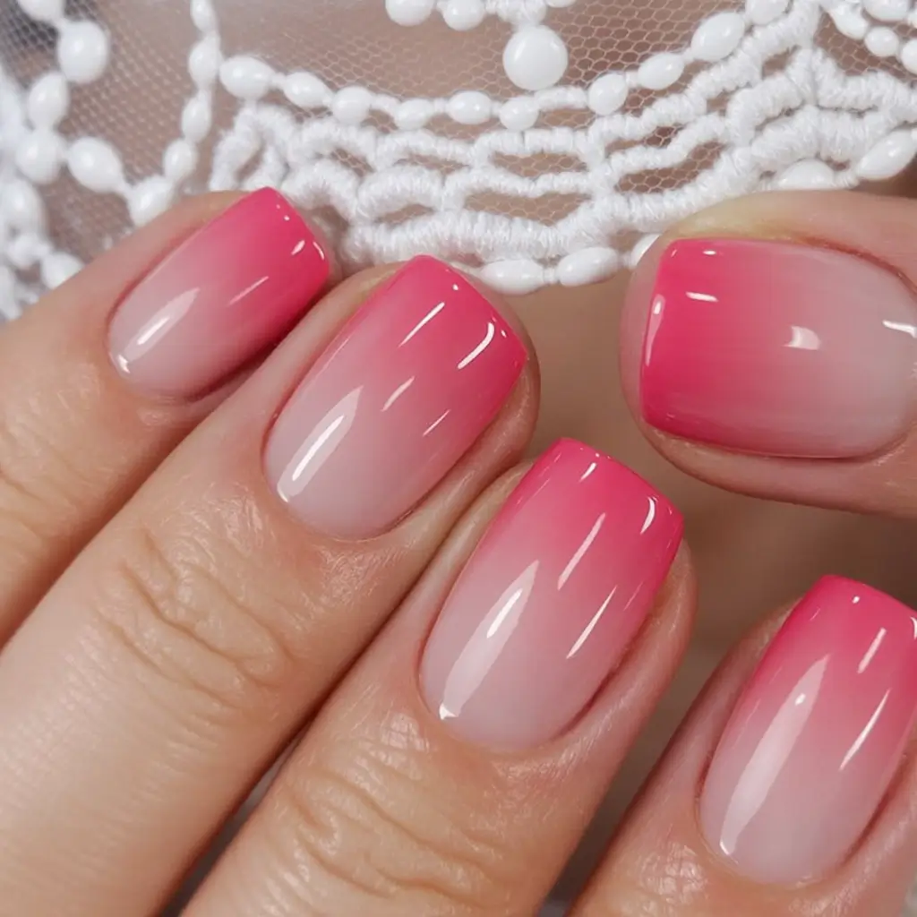 2025 Fall Nail Colors: Trendy Shades Romantic Pink Gradient Glow