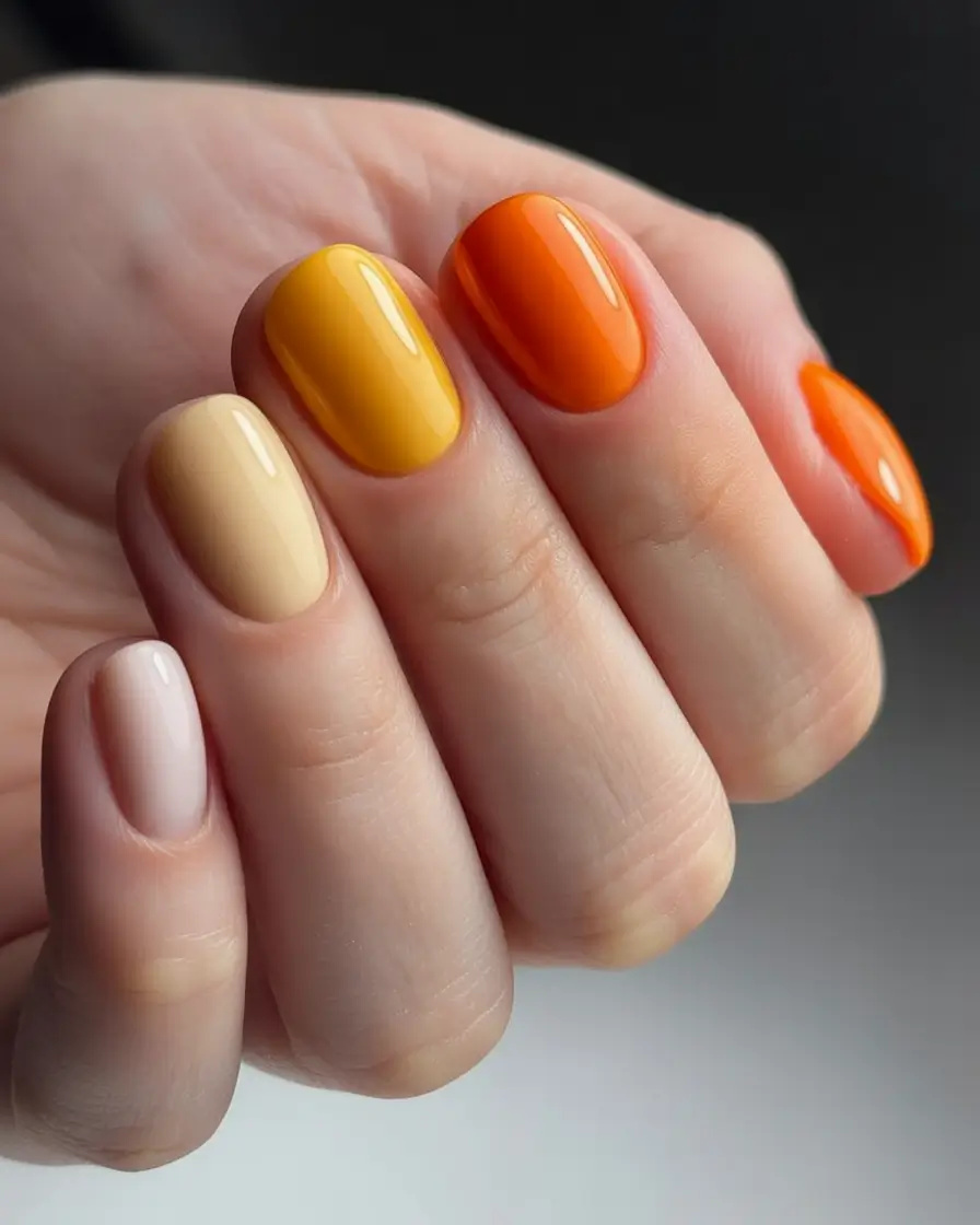 2025 Fall Nail Colors: Trendy Shades Warm Autumn Citrus Mix