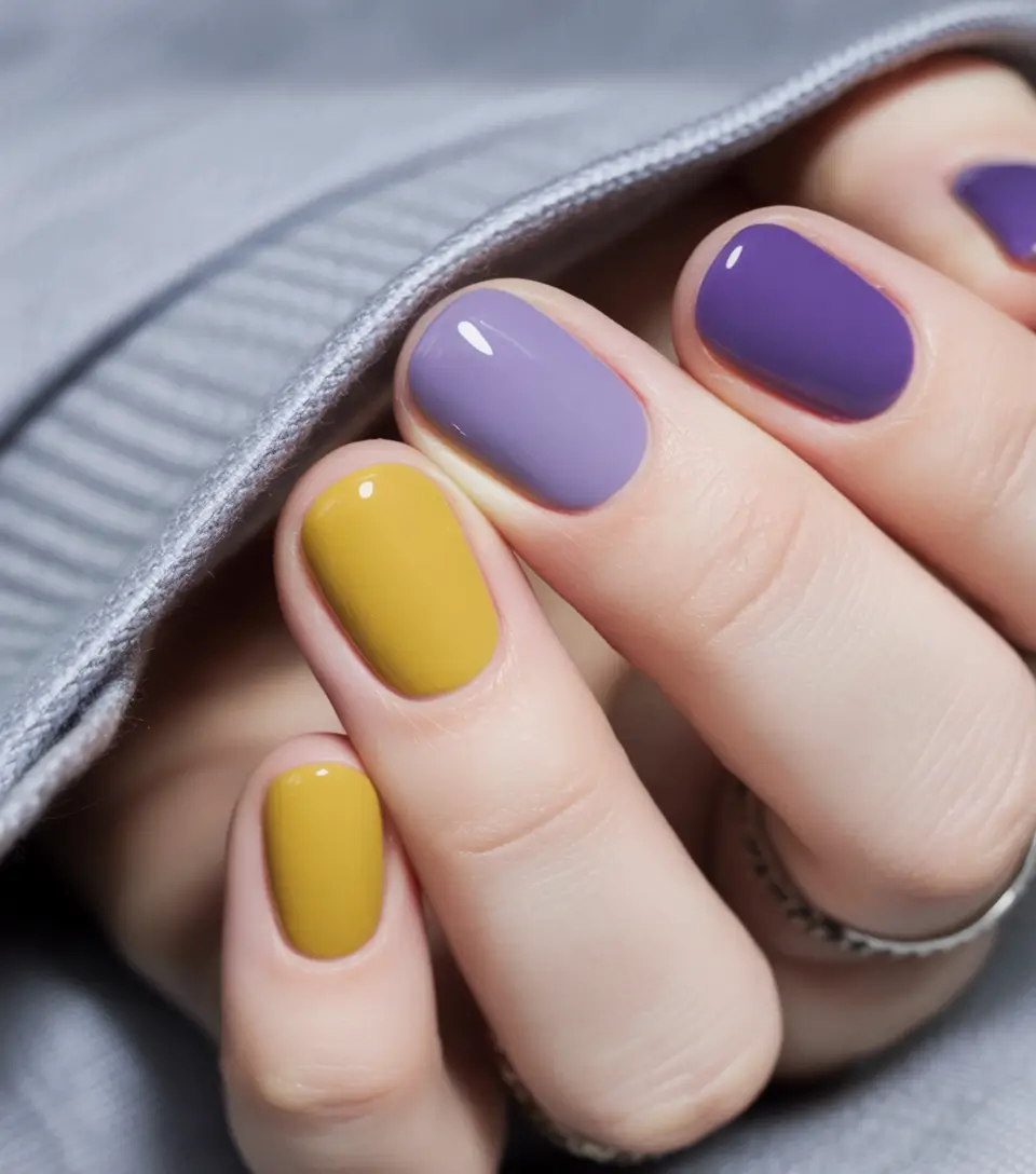 2025 Fall Nail Colors: Trendy Shades Mustard and Purple Play
