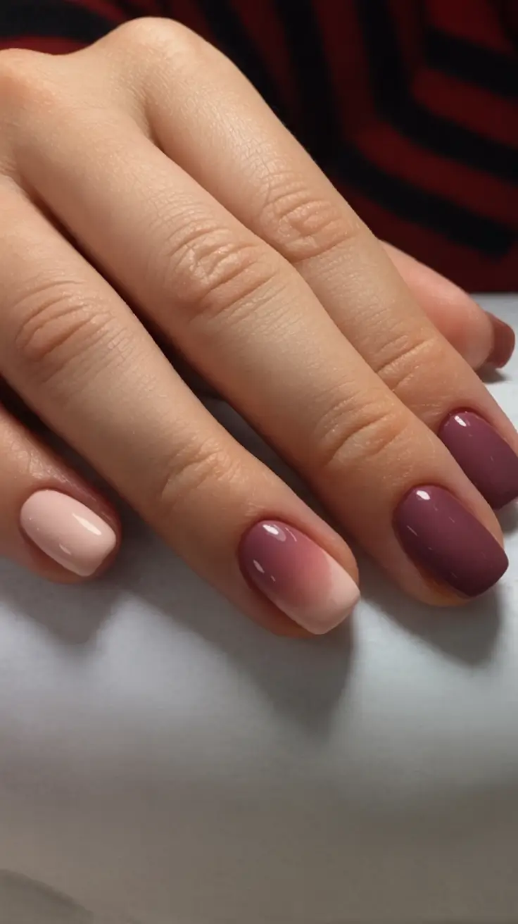 2025 Fall Nail Colors: Trendy Shades Plum Fade Elegance