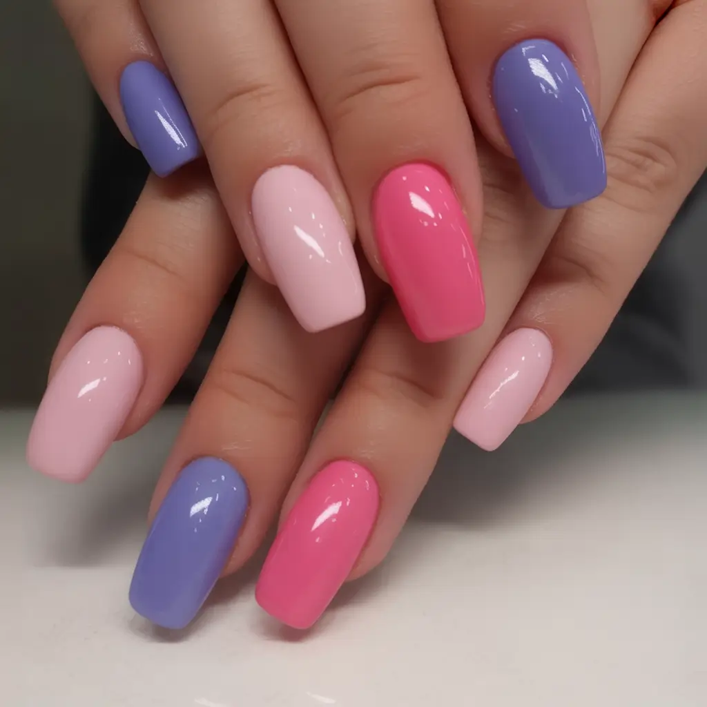 2025 Fall Nail Colors: Trendy Shades Bubblegum and Lavender Candy Mix